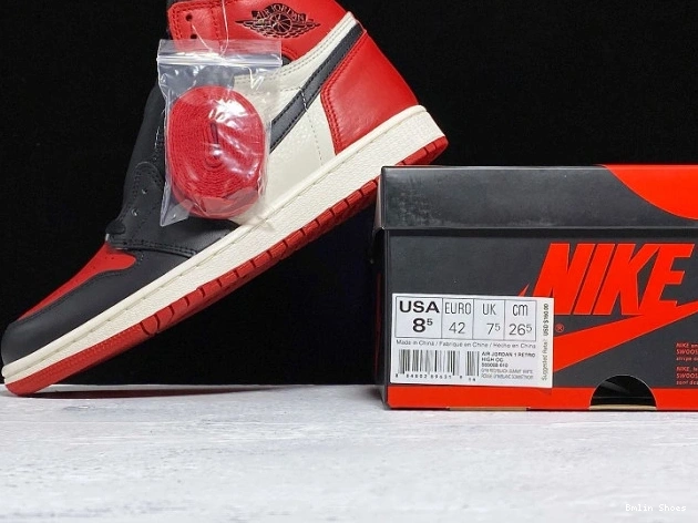 Bmlin Shoes Retro 555088-610 Bred Toe Air 1 OG High Jordan 0807